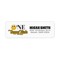 Retro One Happy Dude Birthday Address Label