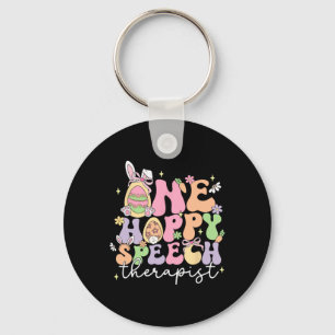 Retro One Hoppy Speech Therapist Slp Bunny Happy E Key Ring