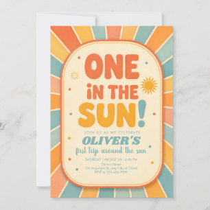 Retro One in the Sun 1st Birthday Invitation