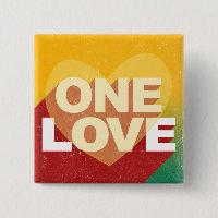 Retro One Love Poster Art Colourful