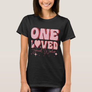 Retro One Loved Social Worker Valentines Day Women T-Shirt