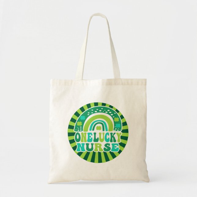Retro One Lucky Nurse St. Patrick's Day Tote Bag (Front)