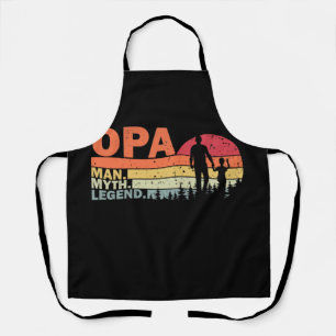 Retro Opa Man Myth Vintage Opa Legend Fathers Day Apron