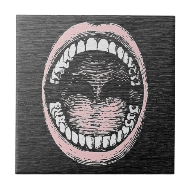 Retro Open Mouth Scream Ceramic Tile (Front)
