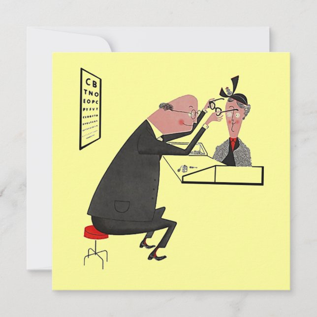 Retro Optometrist's Graduation Party Or Invitation (Front)