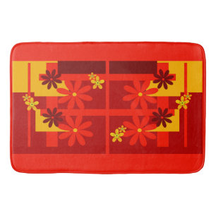 Retro orange 1970's bath mat