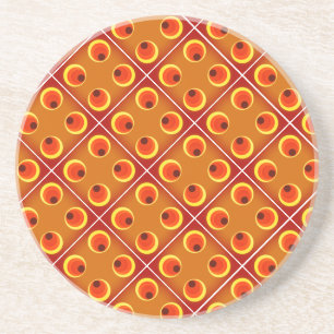 Retro orange 1970's coaster