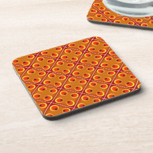 Retro orange 1970's coaster