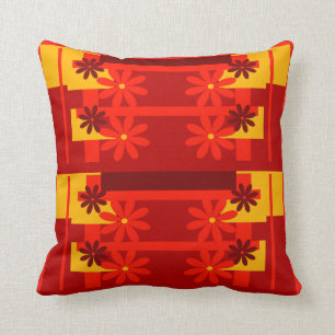 Retro orange 1970's cushion