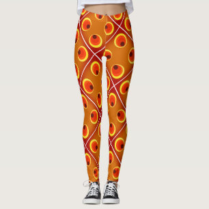 Retro orange 1970's leggings