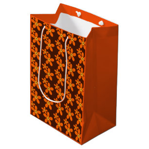 Retro orange 1970's medium gift bag