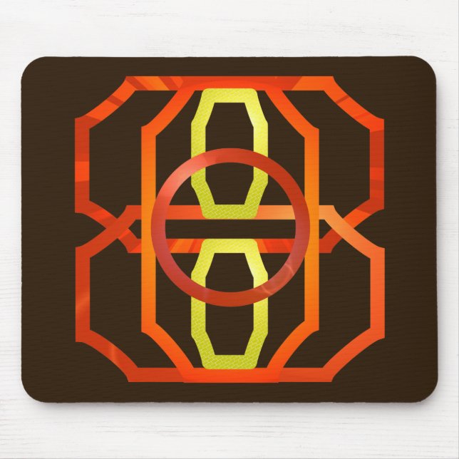Retro orange 1970's mouse mat (Front)