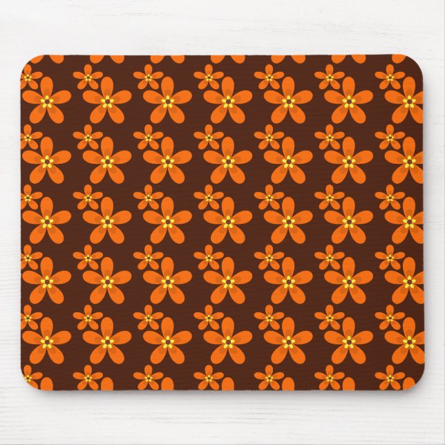 Retro orange 1970's mouse mat (Front)