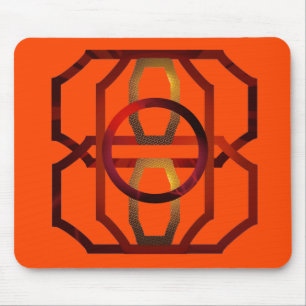 Retro orange 1970's mouse mat