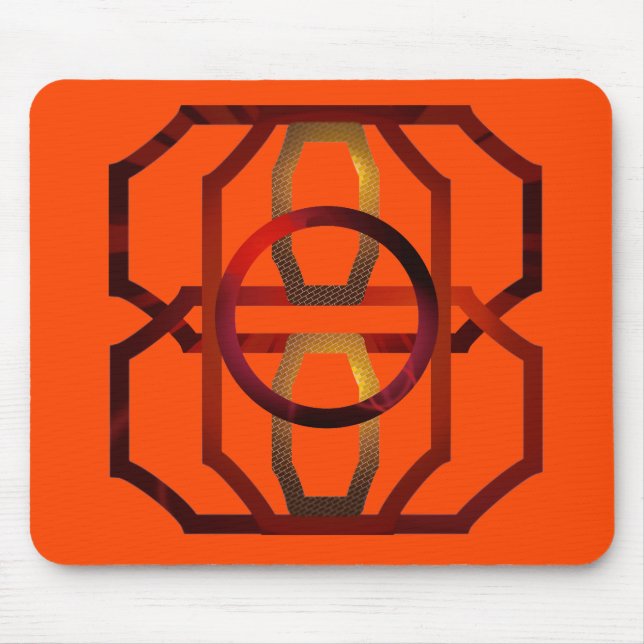 Retro orange 1970's mouse mat (Front)
