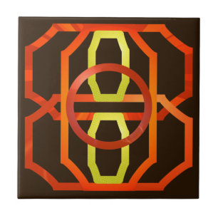 Retro orange 1970's tile