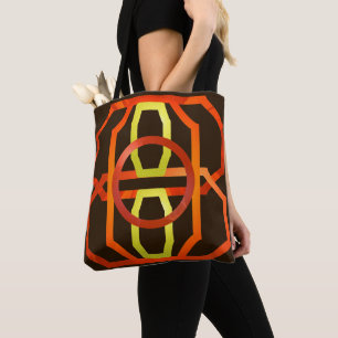 Retro orange 1970's tote bag