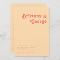 Retro Orange All In One Rounded Edges Wedding