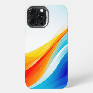 Retro Orange and Blue abstract curved lines iPhone 13 Pro Max Case