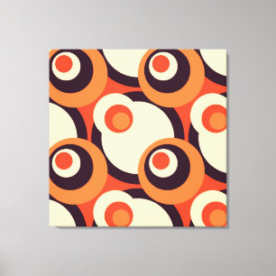 Retro Orange and Brown Fifties Abstract Art Printe Canvas Print