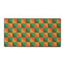 Retro Orange and Green Geometric Abstract Pattern