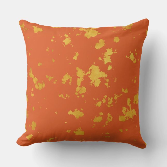 RETRO ORANGE AND YELLOW organics Throw Cushion (Front)