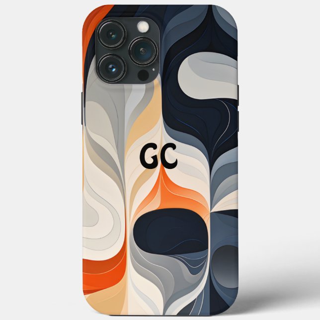Retro Orange Black and Grey IPhone Case (Back)