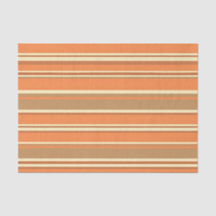 Retro Orange Brown Stripe Mid-Century Modern Tissue Paper