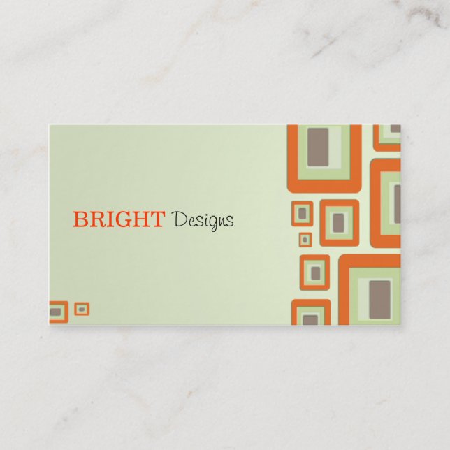 Retro Orange Business Card (Front)
