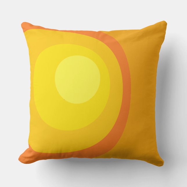 Retro Orange Circles Cushion (Front)