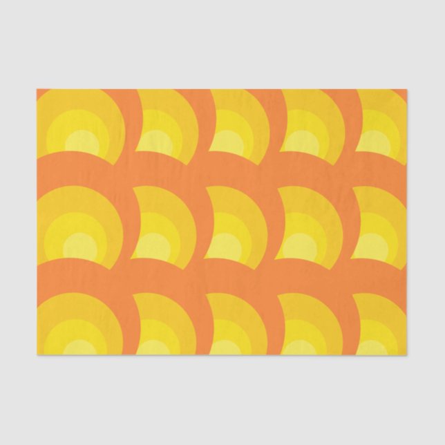 Retro Orange Circles Tissue Paper (Front)