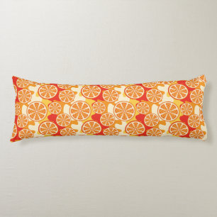 Retro Orange Citrus Pattern Body Cushion