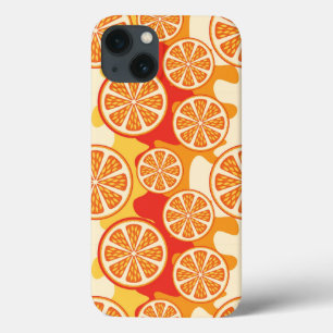 Retro Orange Citrus Pattern iPhone 13 Case