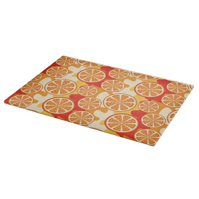 Retro Orange Citrus Pattern Cutting Board (Corner)