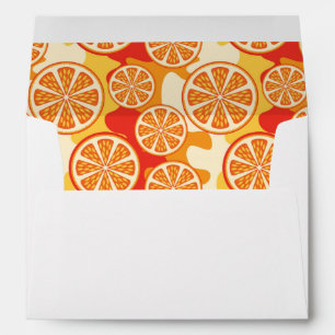 Retro Orange Citrus Pattern Envelope