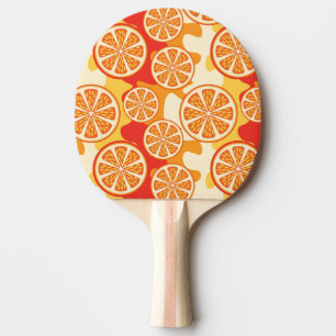 Retro Orange Citrus Pattern Ping Pong Paddle