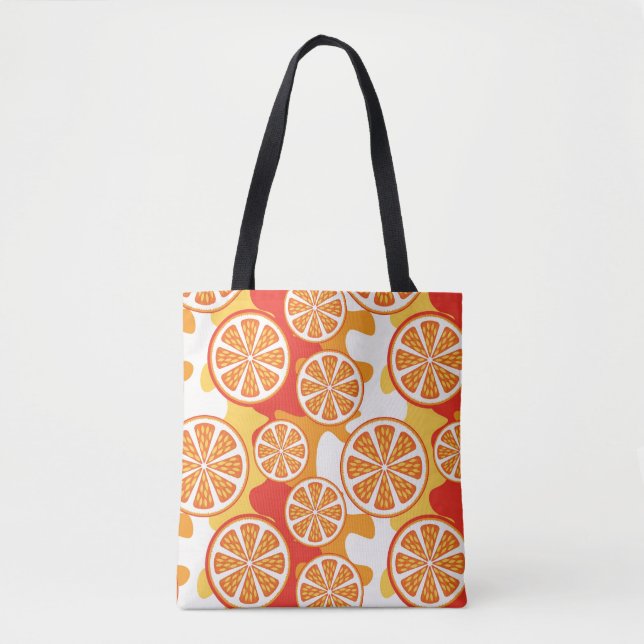 Retro Orange Citrus Pattern Tote Bag (Front)