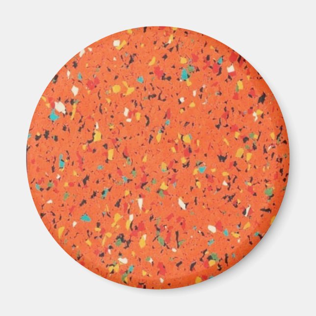 Retro Orange Confetti Speckled Magnet (Front)