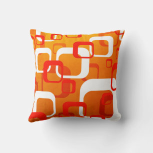 Retro Orange Cube Design Cushion