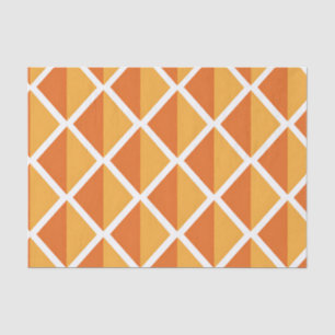 Retro Orange Diamond Harlequin Pattern Tissue Paper