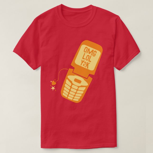 Retro Orange Flip Phone T-Shirt (Design Front)
