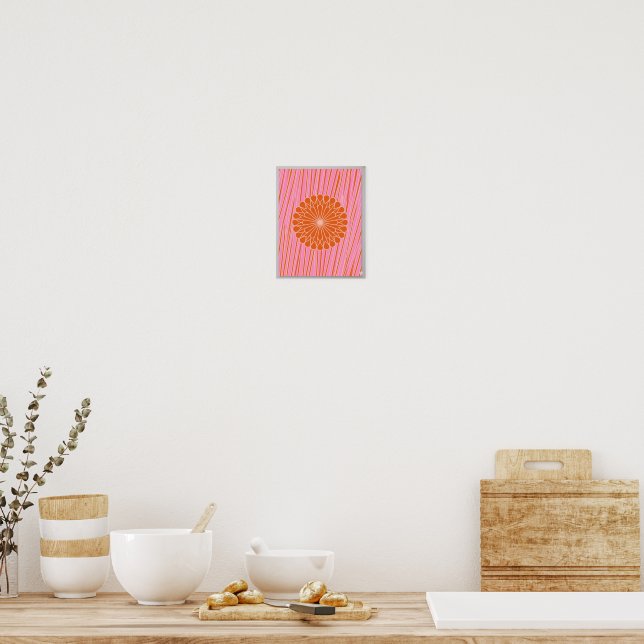 Retro Orange Flower  Poster (Kitchen)