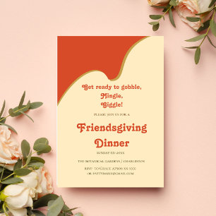 RETRO ORANGE FRIENDSGIVING  INVITATION