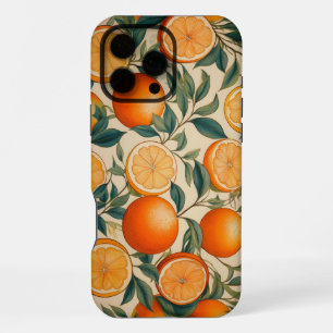 Retro Orange Fruit Pattern iPhone 16 Pro Max Case