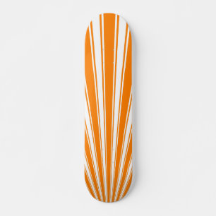 Retro Orange Funky Sun Rays Background Skateboard