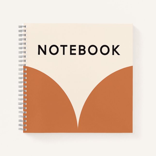 Retro Orange Geometric Notebook (Front)