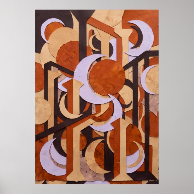 Retro Orange Geometric Poster (Front)