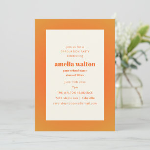 Retro Orange Gradient Photo Graduation Party 2026 Invitation