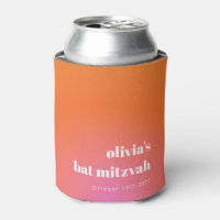 Retro Orange Gradient Unique Bat Mitzvah Custom