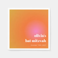 Retro Orange Gradient Unique Bat Mitzvah Custom